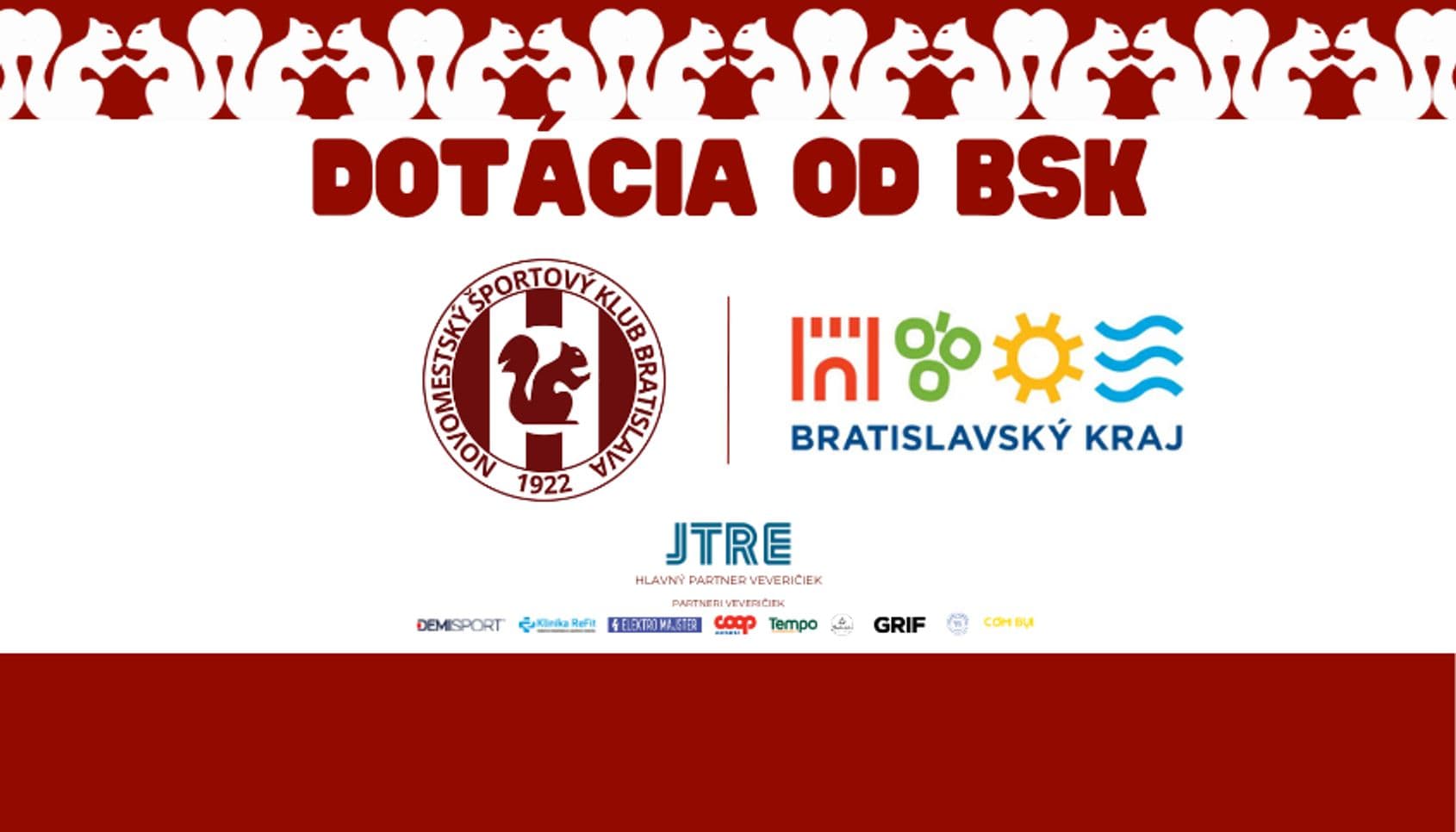 Bratislavský samosprávny kraj podporil naše veveričky aj tento rok!